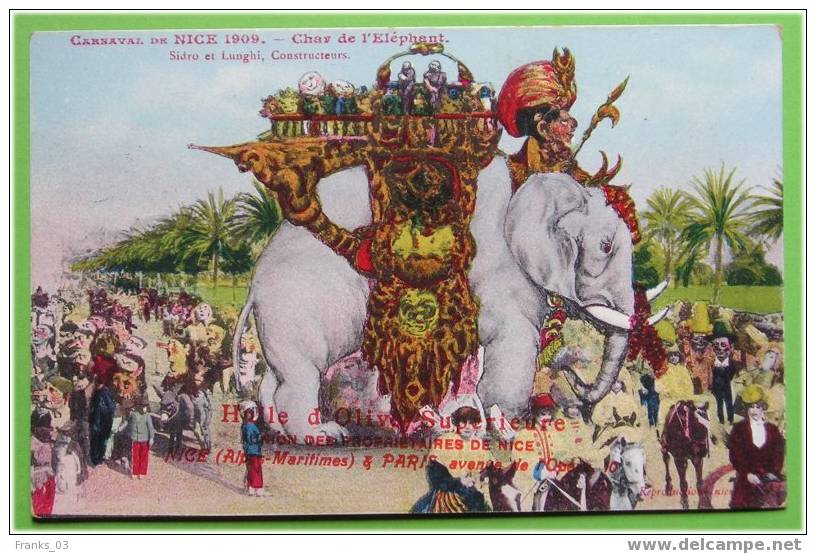 Nice PUB Huile D'Olive (Alpes Maritimes) Carnaval 1909 - Carnevale