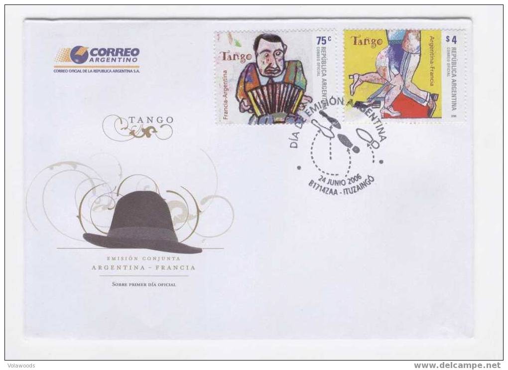 Argentina - Busta Fdc Con Serie Completa: Tango - Dans