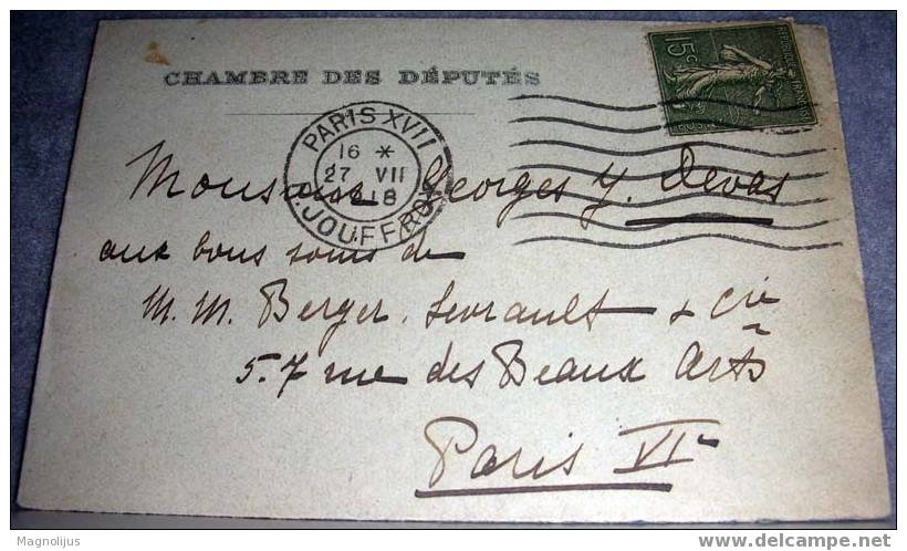 France,Letter,Chambre Des Deputes,Cover,vintage - Lettres & Documents