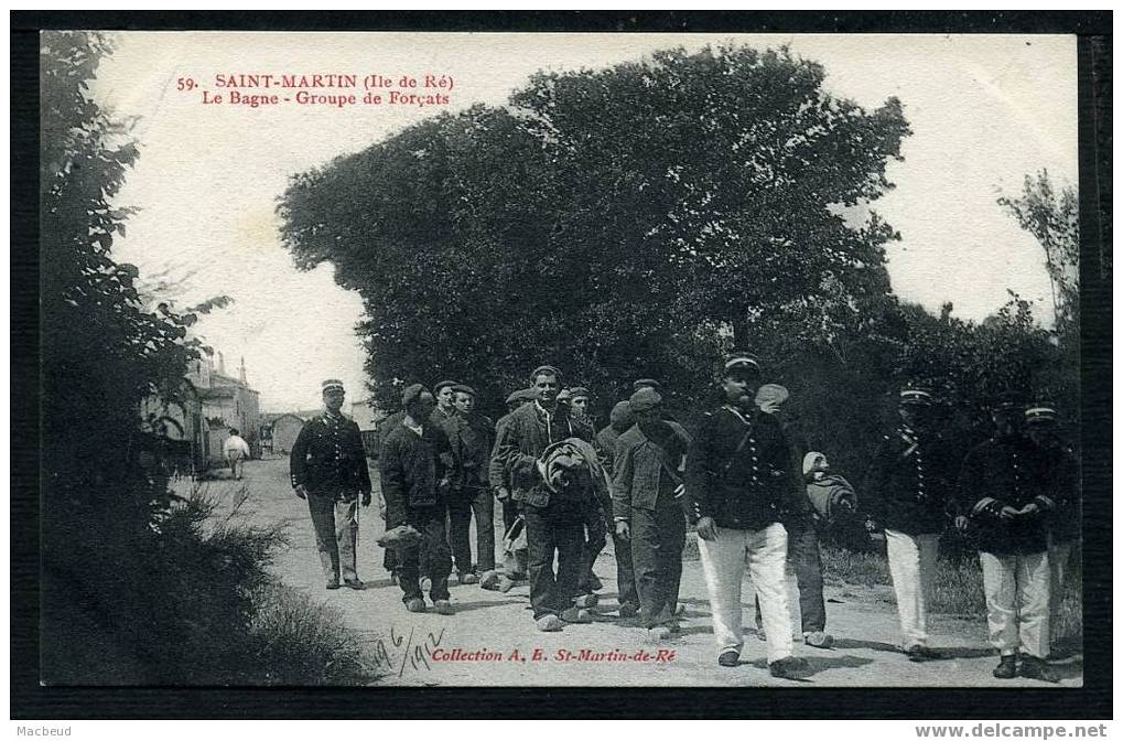 SAINT MARTIN (Ile De Ré) - Le Bagne - Groupe De Forçats - GROS PLAN ANIMÉ - Gefängnis & Insassen