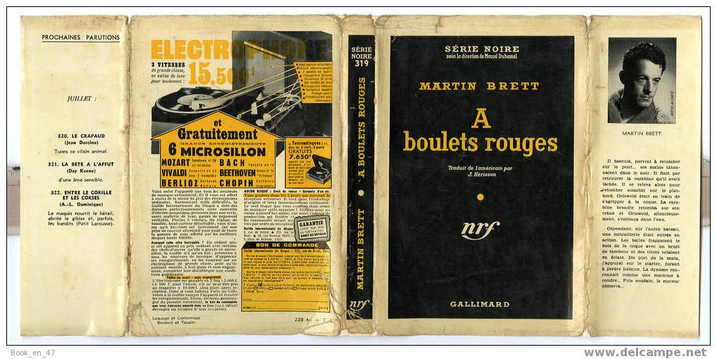 {43045} Martin Brett " A Boulets Rouges "; Gallimard Série Noire N° 319 ;  5 Juillet 1956 . - Série Noire