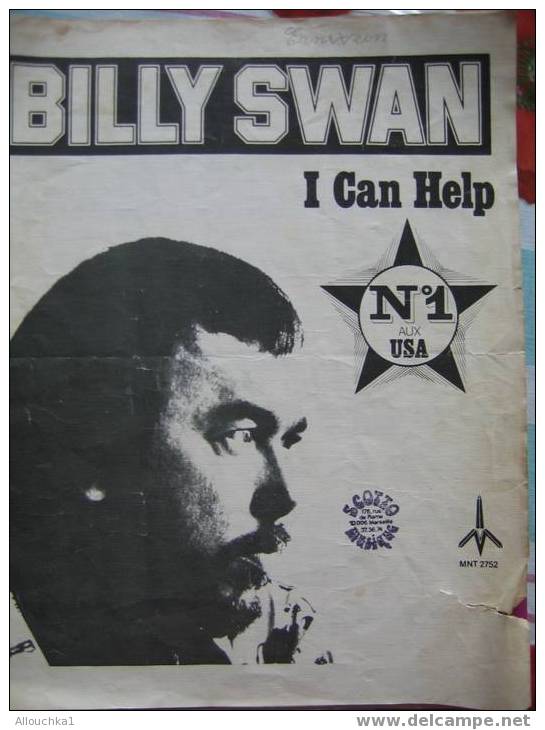 MUSIQUE PARTITION ORIGINALE BILLY SWAN I CAN HELP N° 1 AUX USA - Sonstige & Ohne Zuordnung