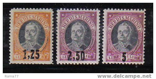 2 - SAN MARINO ,  Onofri Serie N. 130/132  *** Il N. 130 Linguellato - Unused Stamps