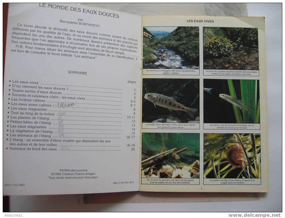 PANINI   VIGNETTES AUTOCOLLANTES THEME SUR LE MONDE DE L'EAU DOUCE N° 7/03 LIVRETS REALISES PAR PROFS ECOLE NORMALE 1990 - Andere & Zonder Classificatie