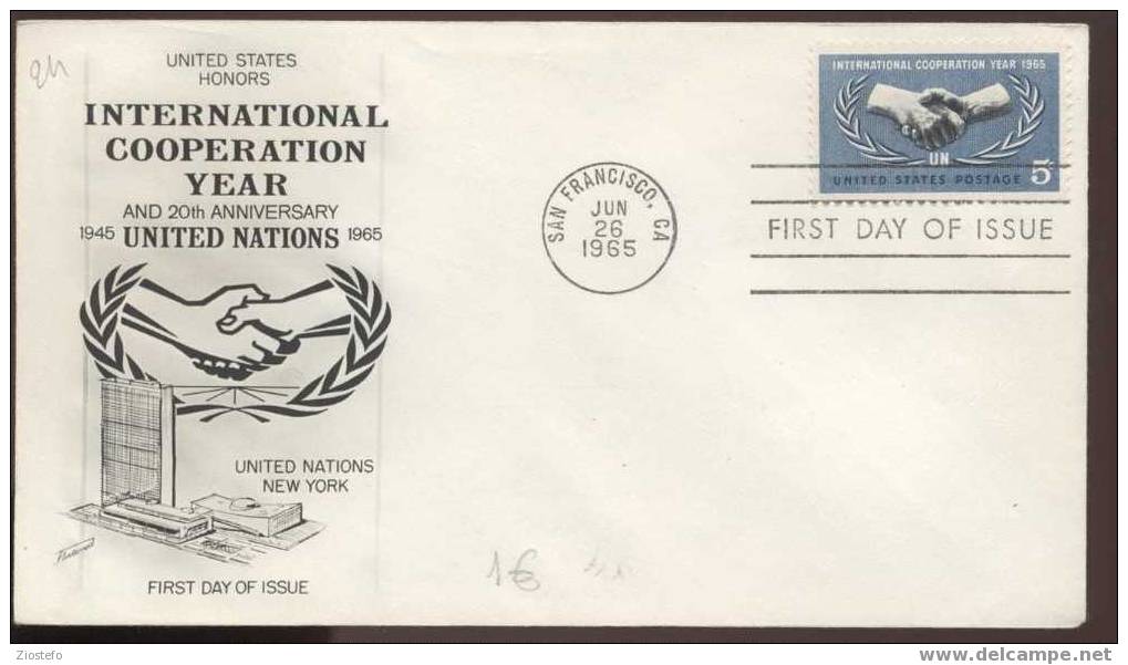 Fde24  Fdc United Nations International Cooperation Year 1965 - Other & Unclassified