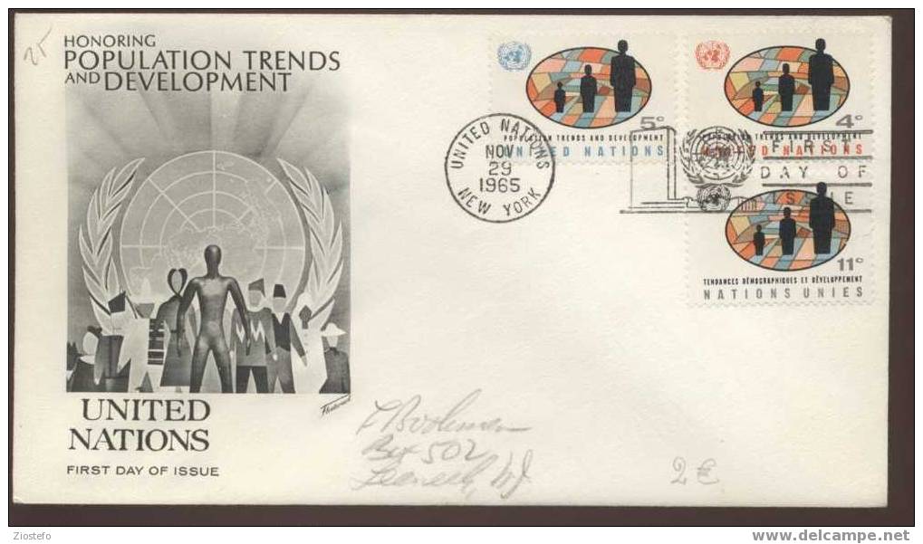 Fde25  Fdc United Nations Honoring Populations Trend And Development 1965 - Sonstige & Ohne Zuordnung