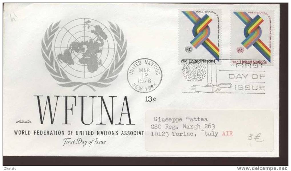 Fde41  Fdc United Nations World Federation Of United Nations Associations Wfuna 1976 - Sonstige & Ohne Zuordnung