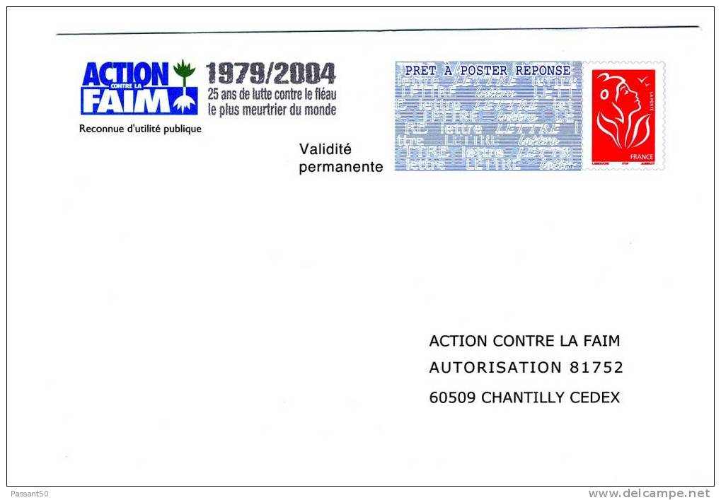 PAP Réponse Lamouche ITVF Action Contre La Faim. Référence 0411052. TBE. - Prêts-à-poster:Answer/Lamouche