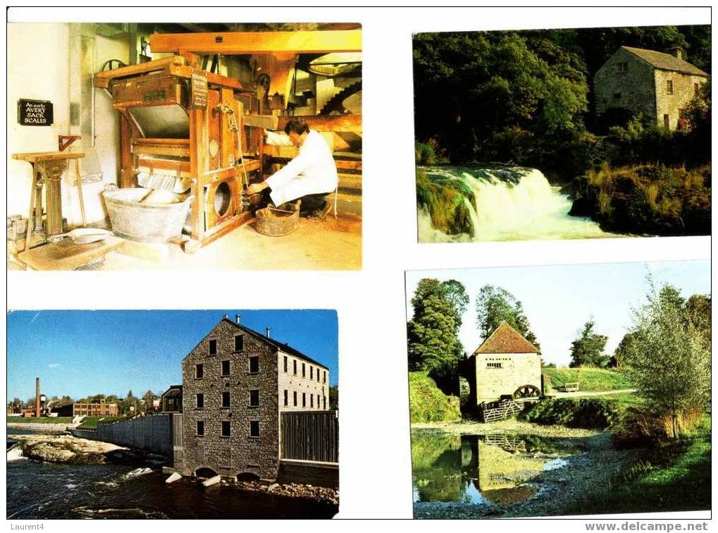 8 Water Mill Postcards - 6 Carte De Mouilin A Eau - Moulins à Eau