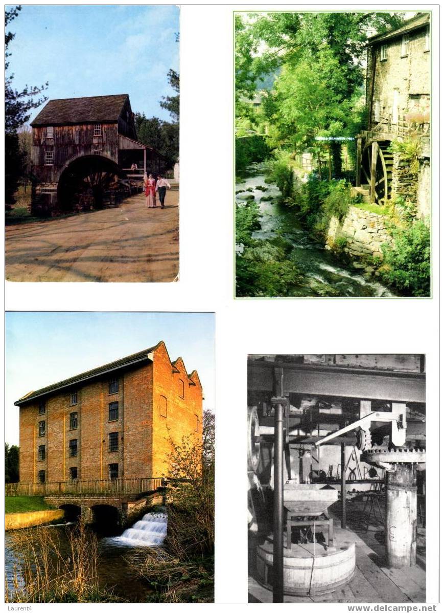 8 Water Mill Postcards - 6 Carte De Mouilin A Eau - Water Mills