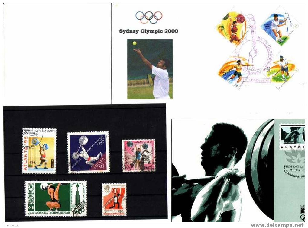1 Enveloppe De Halterophilie + Carte + Timbres - 2 Wieght Lifting Cover & Card + Stamps - Weightlifting
