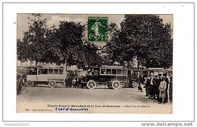 Juin7  4713732  Essais Dans Le Bazandais Et Le Lot Et Garonne Départ Des Bus De Casteljaloux N° 835 - Casteljaloux