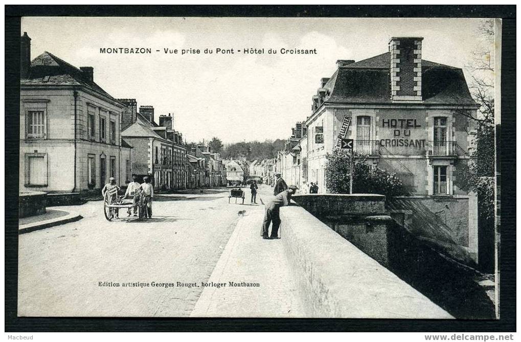 37 - MONTBAZON - Vue Prise Du Pont - Hôtel Du Croissant - ANIMÉE - Montbazon