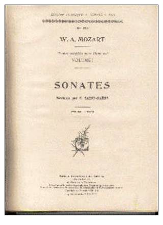 LIV306 - MOZART - SONATES Volume 1, édité En 1915 - Musique