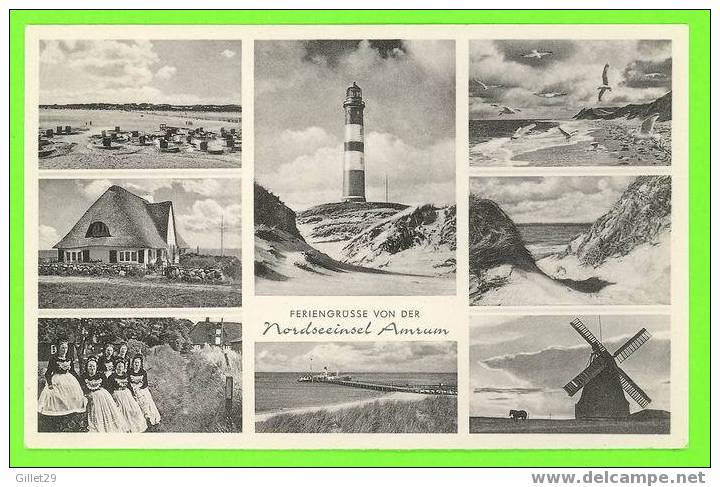 NORDSEEINSEL AMRUM - FERIENGRUSSE VON DER - 8 Fotos - CARD TRAVEL IN 1961 - - Nordfriesland