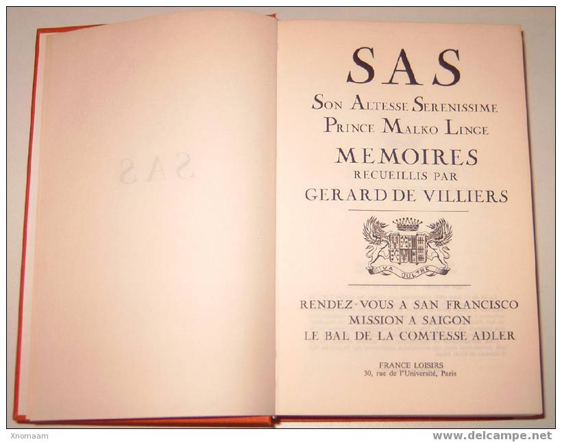 C03 - SAS Grand Format Cartonné - N° 2 - Mémoires Recueillis Par Gérard Devilliers - 1975 - SAS