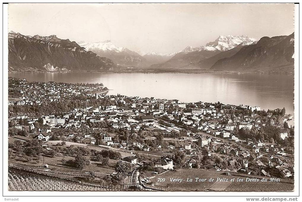 VEVEY..LA TOUR DE PEILZ ET LES DENTS DU MIDI - La Tour-de-Peilz