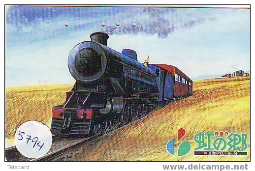 Trein Train Trenes Zug Eisenbahn Locomotive Locomotif Sur Telecarte Japon (5794) - Trains