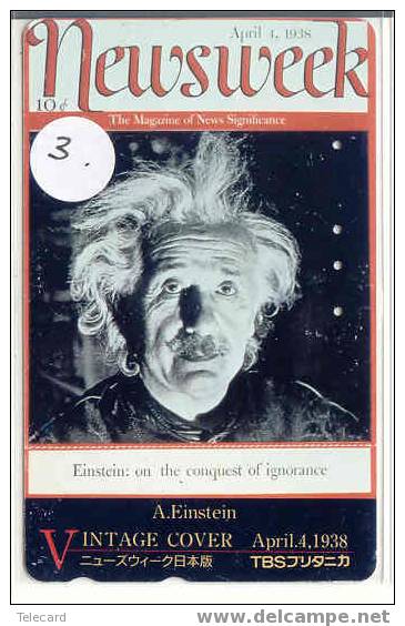 Albert Einstein On Phonecard Japan Newsweek (3) - Personajes