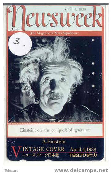 Albert Einstein On Phonecard Japan Newsweek (3) - Personen