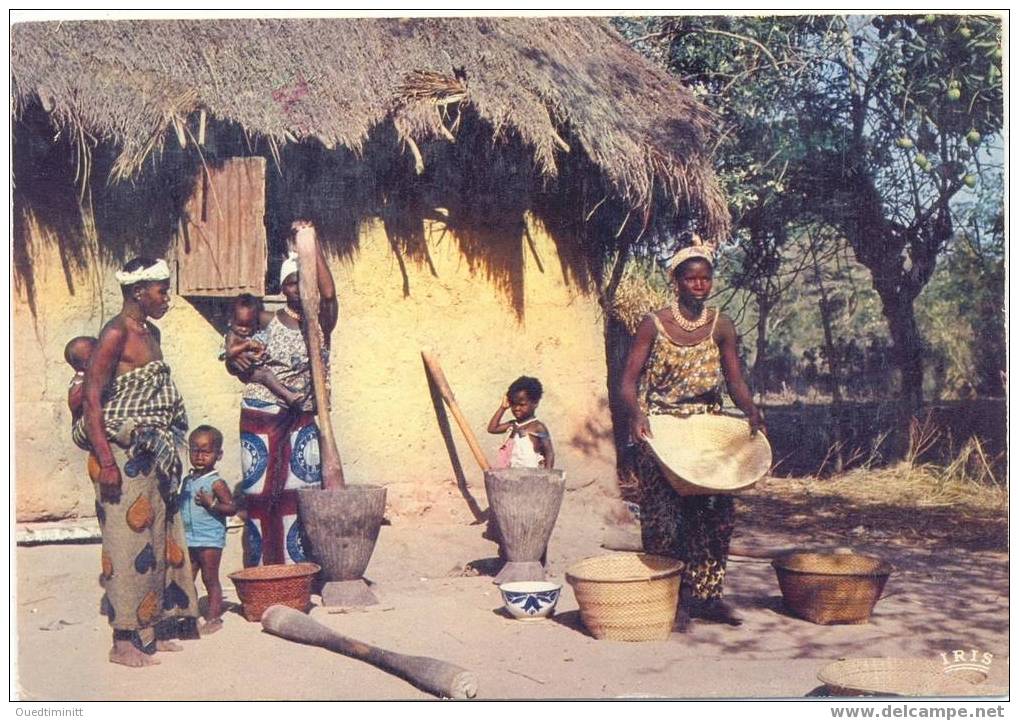 L'Afrique En Couleurs.Scène Villageoise.Hoa-Qui.Belle Cpsm Coul.Iris 5027. - Non Classés