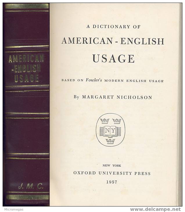 Margaret Nicholson : A Dictionary Of American-english Usage - Cultural