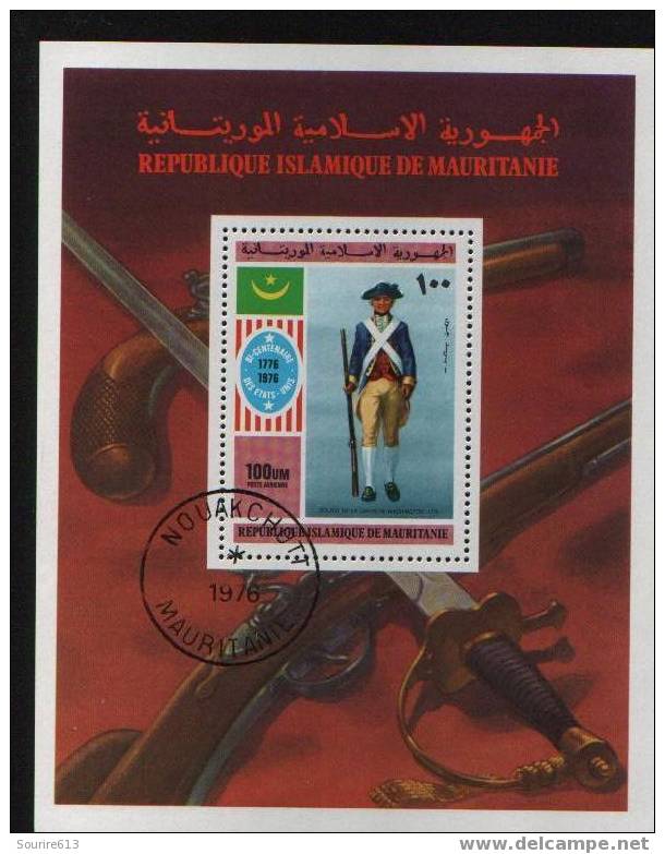 Bf Histoire >  Indépendance USA   Mauritanie 1976 Soldat Fusil Pistolet épée - Onafhankelijkheid USA