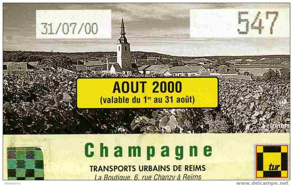 Ticket TUR Thème Champagne SERMIERS - Europe