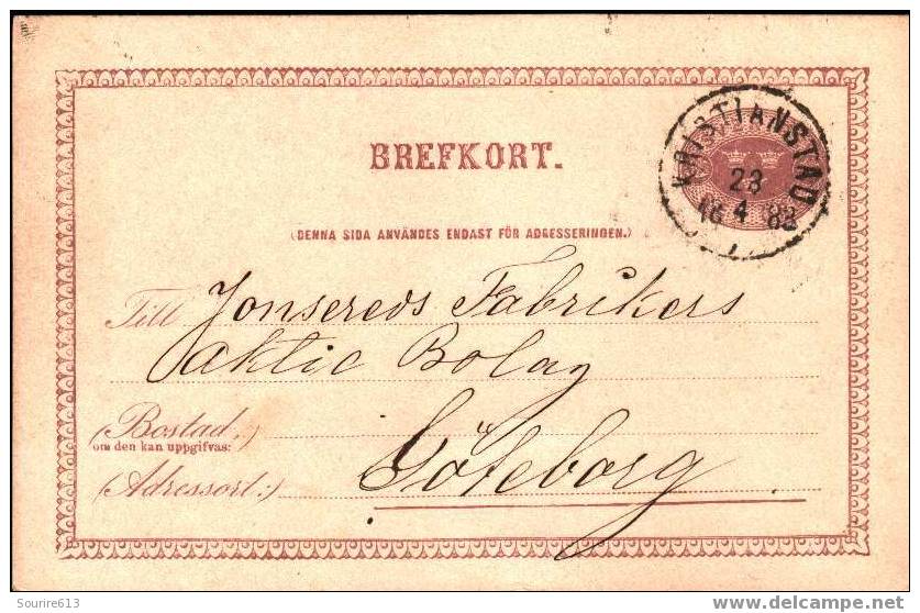 Doc Suède >    1855-19 > Lettres & Documents Suède 1883 Brefkort Carte Postale - Briefe U. Dokumente