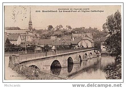 CPA 25 MONTBELIARD - Le Grand Pont Et L Eglise Catholique - Montbéliard