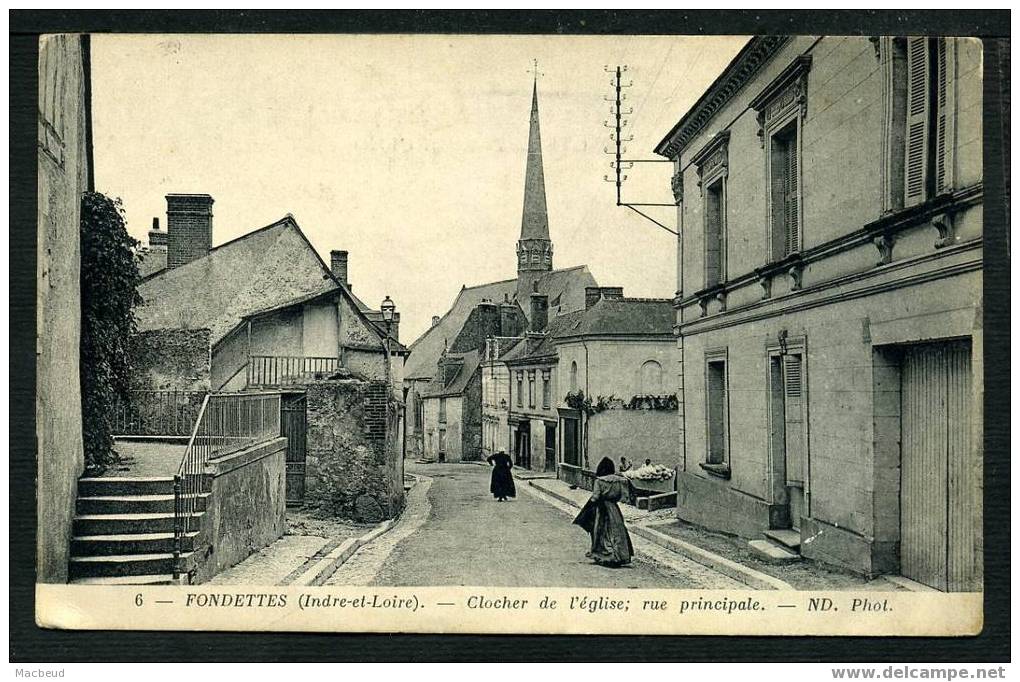 37 - FONDETTES - Clocher De L´Église - Rue Principale - ANIMÉE - Fondettes