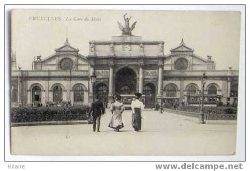 Cpa BRUXELLES BRUSSEL GARE DU MIDI Animee - Chemins De Fer, Gares