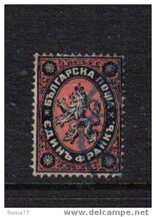 ES580 - BULGARIA , 1 F. Nero E Rosso Yvert N. 5 - Used Stamps