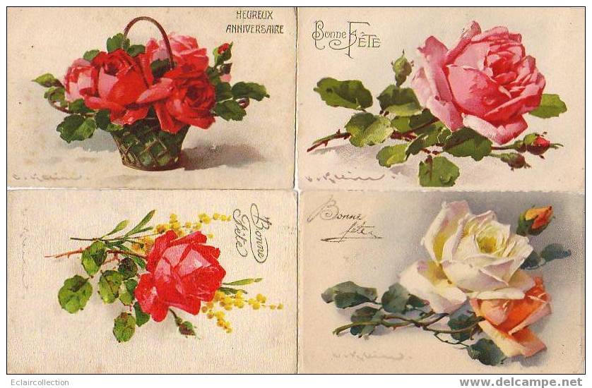 Illustrateur : Klein   Lot De 4 Cp ..Fleurs... Roses - Klein, Catharina