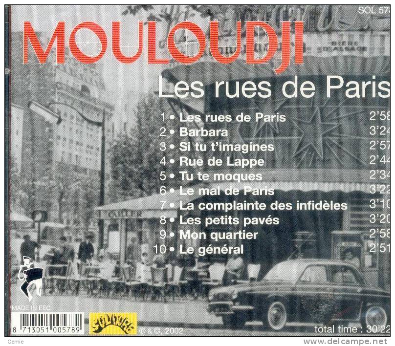 MOULOUDJI  °°°°°°    LES  RUES  DE  PARIS   10  TITRES    CD    NEUF - Andere - Franstalig
