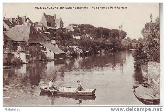 BEAUMONT   VUE PRISE DU PONT ROMAIN - Beaumont Sur Sarthe