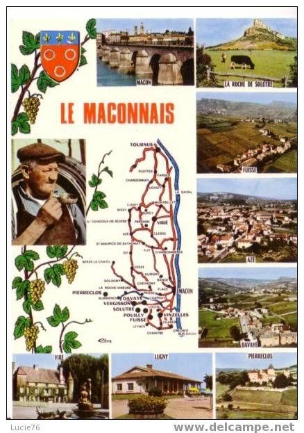 Le MACONNAIS - 9 Vues - Blason - Carte - Bourgogne