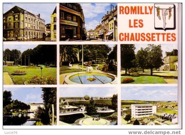 ROMILLY SUR SEINE  - 8 Vues : Hôtel De Ville, La Boule D´Or, La Béchère, Square Cités Unies, La Gare, Moulin, Jeux Plein - Romilly-sur-Seine