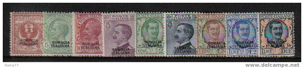 COL358 - SOMALIA 1926, Serietta 9 Valori N. 92/96A+9/101  * - Somalia