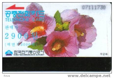 KOREA SOUTH  2900  WON   FLOWER  FLOWERS  PINK  EARLY NO   LETTER SPECIAL PRICE   !!! READ DESCRIPTION !! - Corée Du Sud