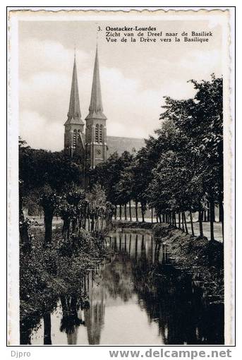 Oostacker -lourdes Zicht Van De Dreef Naar De Basiliek - Other & Unclassified