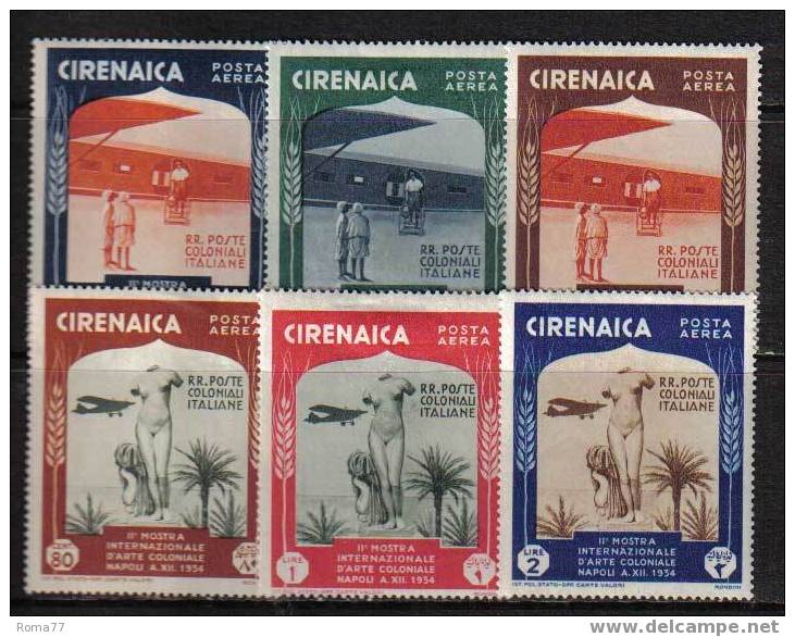 COL312 - CIRENAICA  1934, Arte Posta Aerea Serie 24/29  * - Cirenaica