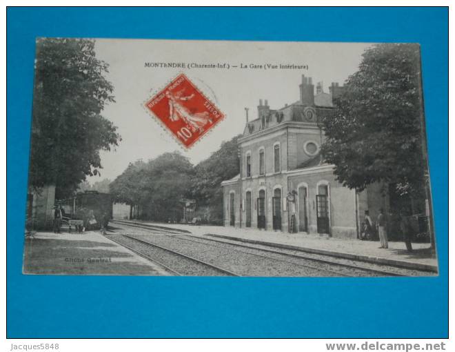 17) Montendre - La Gare  - Vue Intérieure - Année 1913 - Edit Gautrat - Montendre