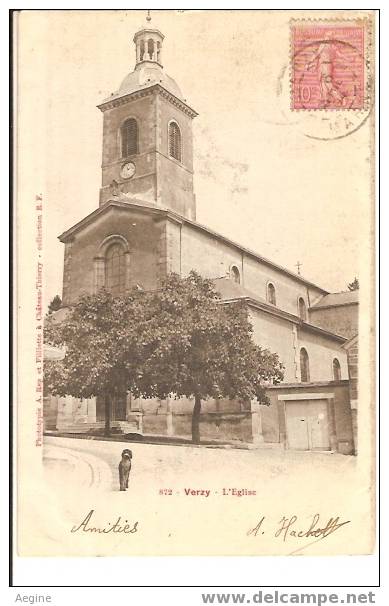 MARNE-ref No 5104- Verzy -   L Eglise -bon Etat - - Verzy