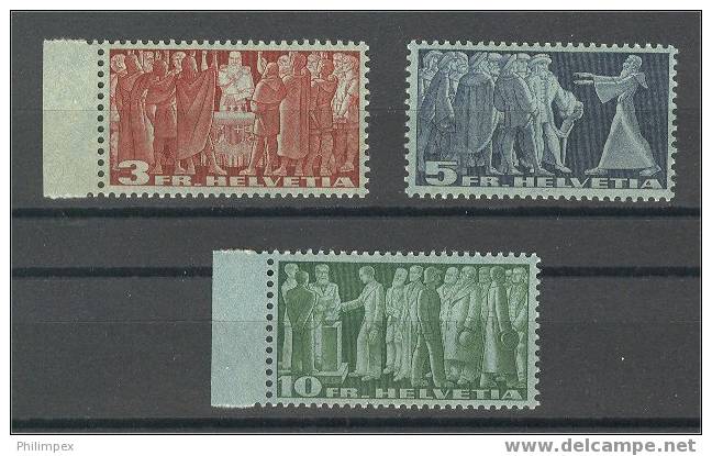 SWITZERLAND - 3-10 FRANCS HIGH VALUES 1938, SUPERB SET NEVER HINGED **! - Nuevos