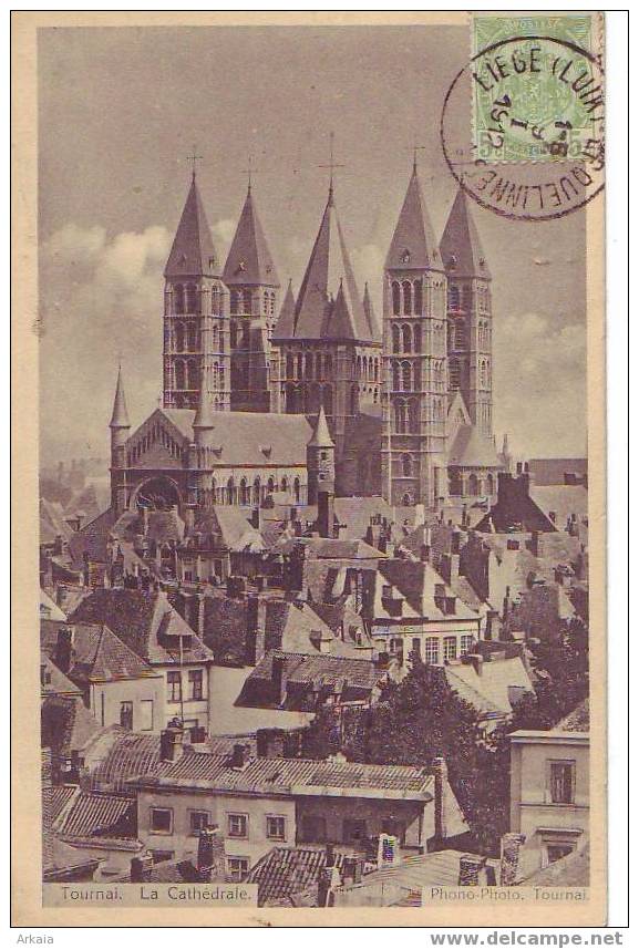 C.P. De Tournai (La Cathédrale) Avec T. 83 (?) Du Côté Vue Oblitéré - Doornik