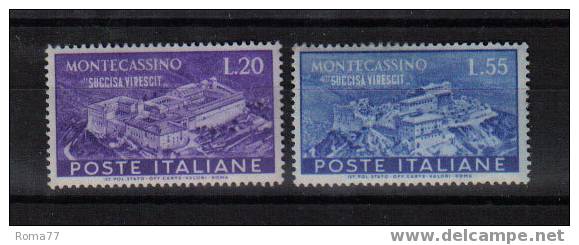 W419 - REPUBBLICA 1951, Montecassino :  N. 664/665  *** - 1946-60: Nieuw/plakker