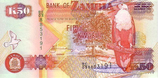 ZAMBIE   50 Kwacha   Emission De 2003  Pick 37d   ***** BILLET  NEUF ***** - Sambia