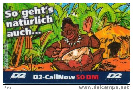 GERMANY 50 DM  AFRICA  MAN MUSICAL INTRUMENT  CARTOON  READ DESCRIPTION !! - [2] Prepaid