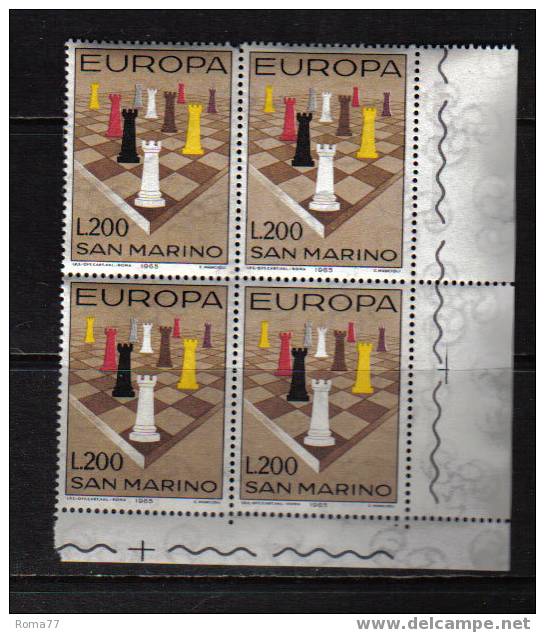 Z443 - SAN MARINO , Europa 1965 : N. 699 In Quartina *** - Ungebraucht